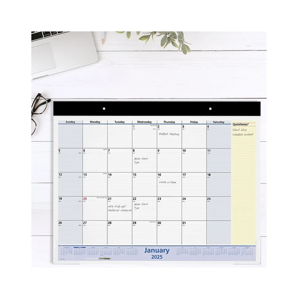 2025 AT-A-GLANCE QuickNotes 21.75" x 17" Monthly Desk Pad Calendar (SK700-00-25)