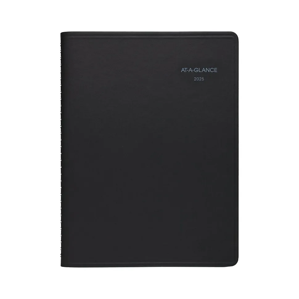 2025 AT-A-GLANCE QuickNotes 8.25" x 11" Weekly & Monthly Appointment Book, Faux Leather Cover, Black (76-950-05-25)