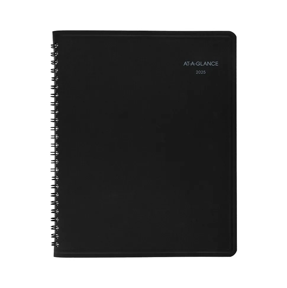 2025 AT-A-GLANCE QuickNotes 7" x 8.75" Monthly Planner, Faux Leather Cover, Black (76-08-05-25)
