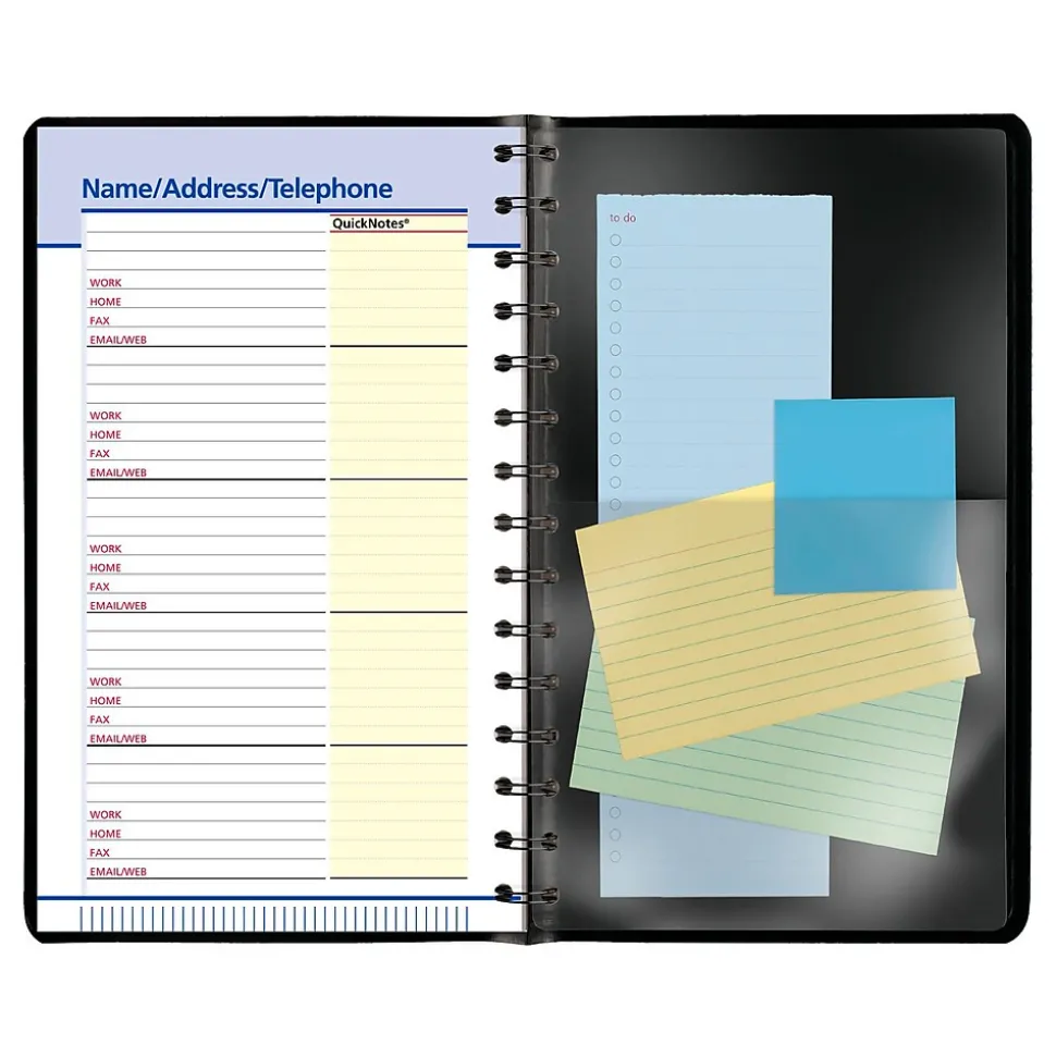 2025 AT-A-GLANCE QuickNotes 5" x 8" Daily & Monthly Appointment Book, Faux Leather Cover, Black (76-04-05-25)