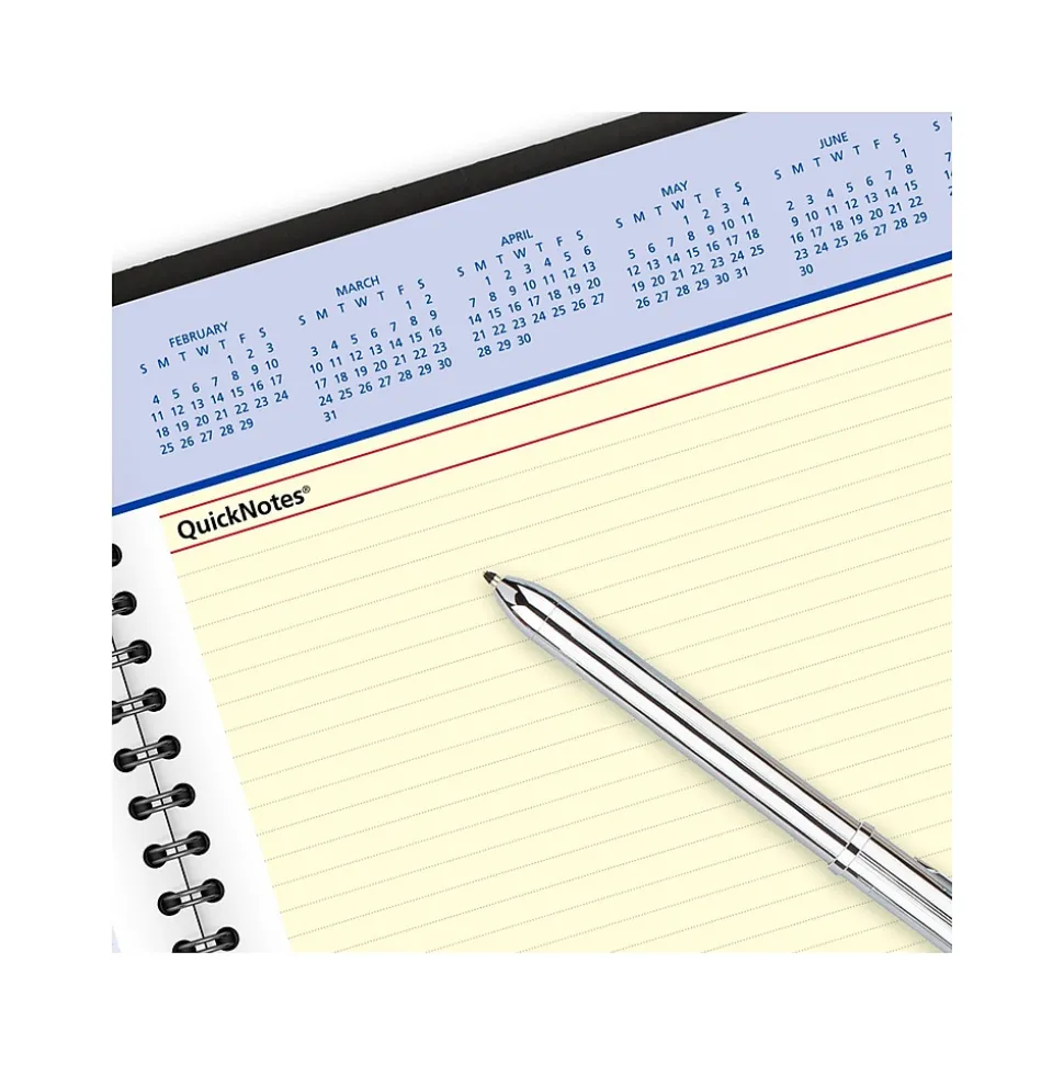 2025 AT-A-GLANCE QuickNotes 8" x 10" Weekly & Monthly Appointment Book, Faux Leather Cover, Black (76-01-05-25)