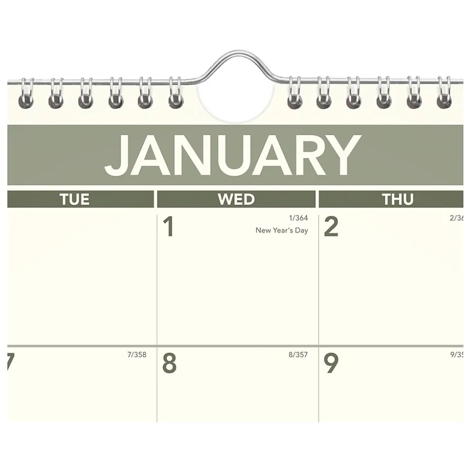 2025 AT-A-GLANCE Recycled 15" x 12" Monthly Wall Calendar, Green/Black (PMG77-28-25)