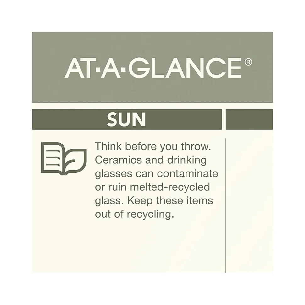 2025 AT-A-GLANCE Recycled 15" x 12" Monthly Wall Calendar, Green/Black (PMG77-28-25)