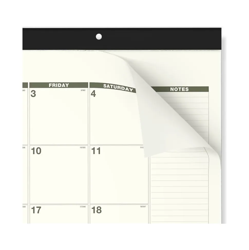 2025 AT-A-GLANCE Recycled 21.75" x 17" Monthly Desk Calendar, Green/Black (SK32G-00-25)