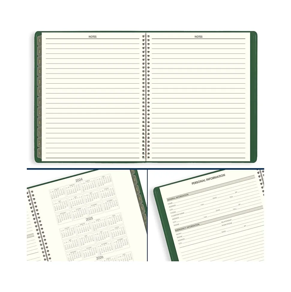 2025 AT-A-GLANCE Recycled 9" x 11" Monthly Planner, Faux Leather Cover, Green (70-260G-60-25)