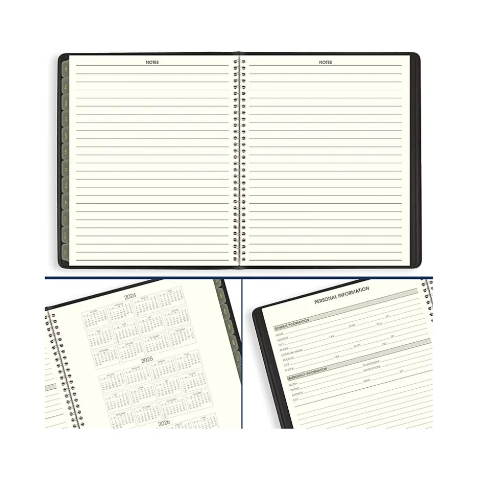 2025 AT-A-GLANCE Recycled 9" x 11" Monthly Planner, Faux Leather Cover, Black (70-260G-05-25)