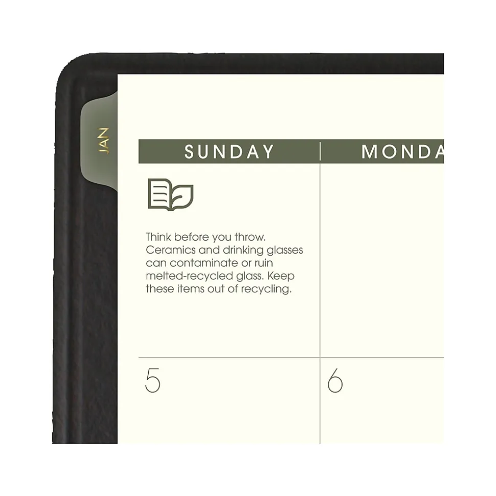 2025 AT-A-GLANCE Recycled 8.25" x 11" Weekly & Monthly Appointment Book Planner, Faux Leather Cover, Black (70-950G-05-25)