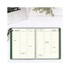2025 AT-A-GLANCE Recycled 8.25" x 11" Weekly & Monthly Appointment Book, Faux Leather Cover, Green (70-950G-60-25)