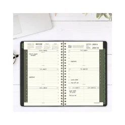 2025 AT-A-GLANCE Recycled 5" x 8" Weekly & Monthly Appointment Book Planner, Faux Leather Cover, Black (70-100G-05-25)