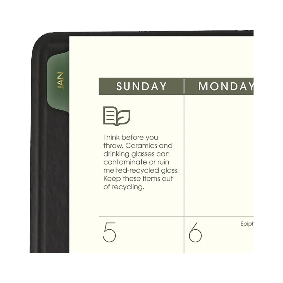 2025 AT-A-GLANCE Recycled 5" x 8" Weekly & Monthly Appointment Book Planner, Faux Leather Cover, Black (70-100G-05-25)
