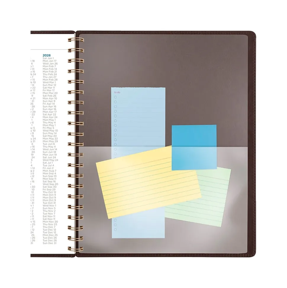 2025 AT-A-GLANCE Signature Collection 8.5" x 11" Weekly & Monthly Planner, Faux Leather Cover, Brown (YP905-09-25)