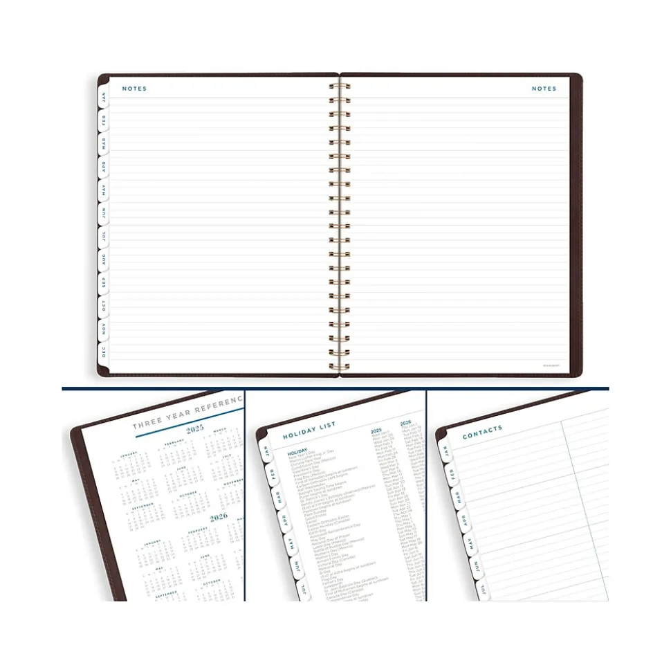 2025 AT-A-GLANCE Signature Collection 8.5" x 11" Weekly & Monthly Planner, Faux Leather Cover, Brown (YP905-09-25)