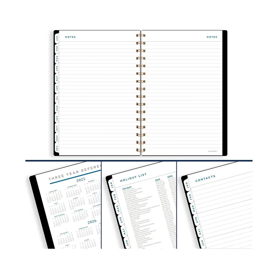 2025 AT-A-GLANCE Signature Lite 5.5" x 8.5" Weekly & Monthly Planner, Poly Cover, Black (YP200L-05-25)