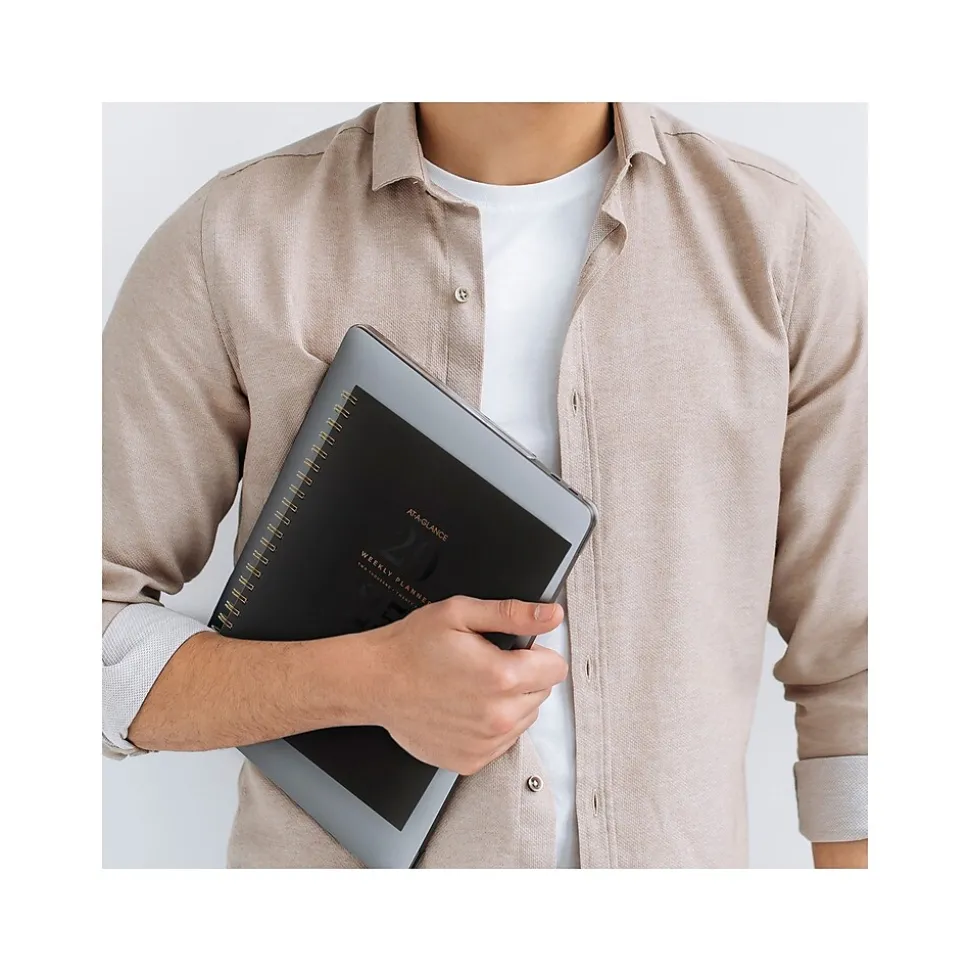 2025 AT-A-GLANCE Signature Lite 8.5" x 11" Weekly & Monthly Planner, Poly Cover, Black (YP905L-05-25)