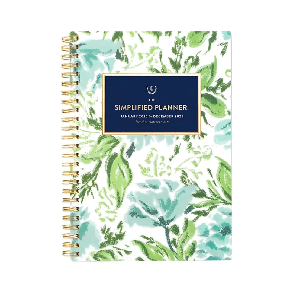 2025 AT-A-GLANCE Simplified by Emily Ley Greenbriar Floral 5.5" x 8.5" Weekly & Monthly Planner, Poly Cover, Multicolor