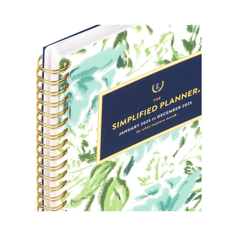 2025 AT-A-GLANCE Simplified by Emily Ley Greenbriar Floral 5.5" x 8.5" Weekly & Monthly Planner, Poly Cover, Multicolor