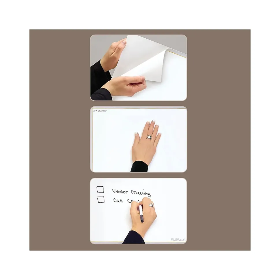 2025 AT-A-GLANCE WallMates 24" x 18" Yearly Dry-Erase Wall Calendar, White/Gray (AW5060-28-25)