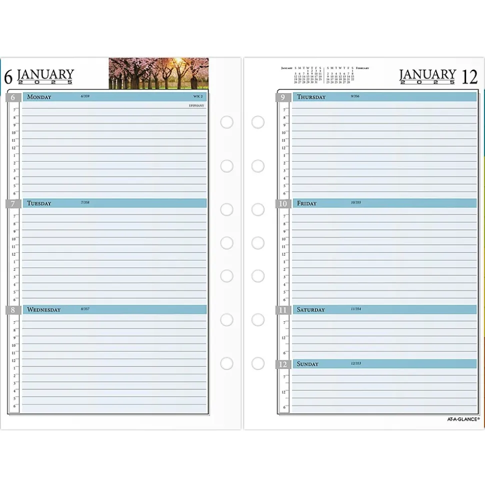 2025 AT-A-GLANCE Zenscapes 8.5" x 5.5" Weekly & Monthly Planner Refill, Multicolor (281-285Y-25)