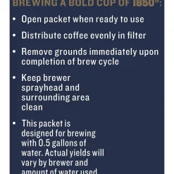 1850 Black Gold Ground Coffee, Fraction Pack, Dark Roast, 2.5 oz., 24/Carton (SMU02151)