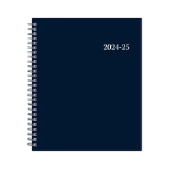 2024-2025 Blue Sky 7" x 9" Academic Weekly & Monthly Planner, Plastic Cover, Solid Navy (148675-A25)