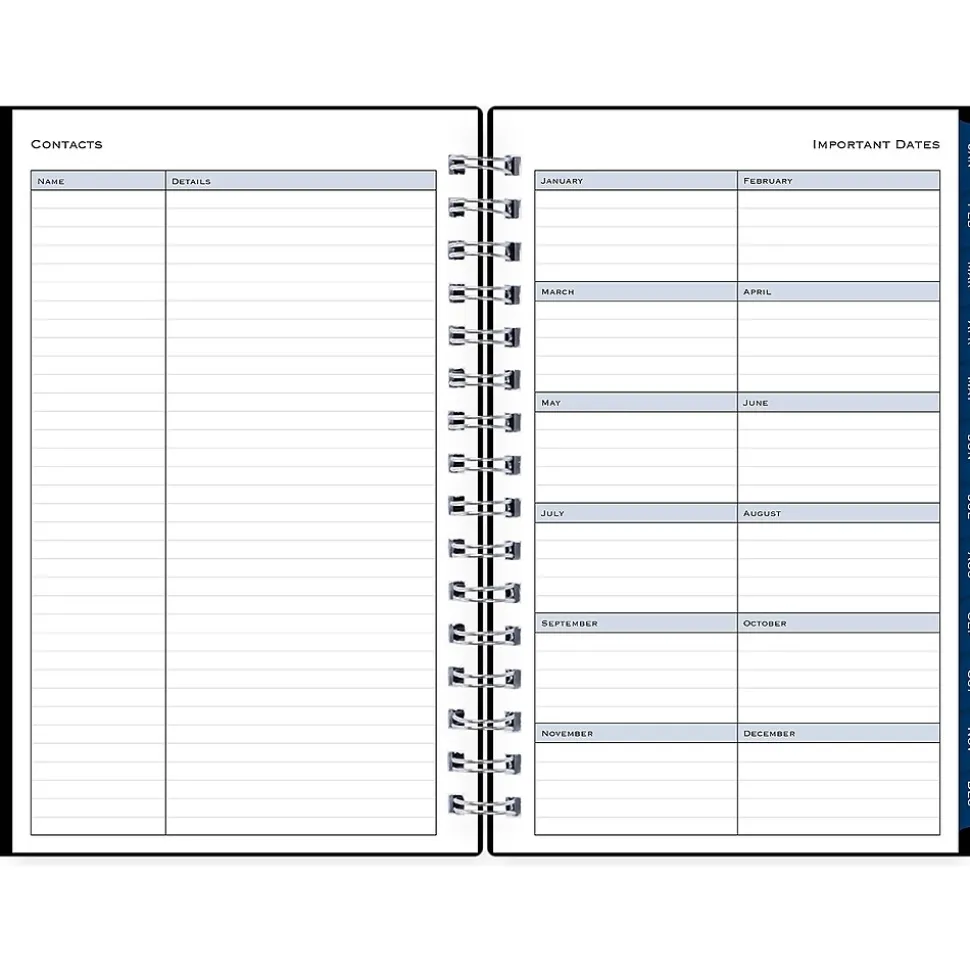 2025 Blue Sky 5" x 8" Daily & Monthly Planner, Plastic Cover, Solid Black (148362)