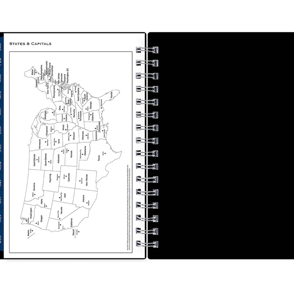 2025 Blue Sky 5" x 8" Daily & Monthly Planner, Plastic Cover, Solid Black (148362)