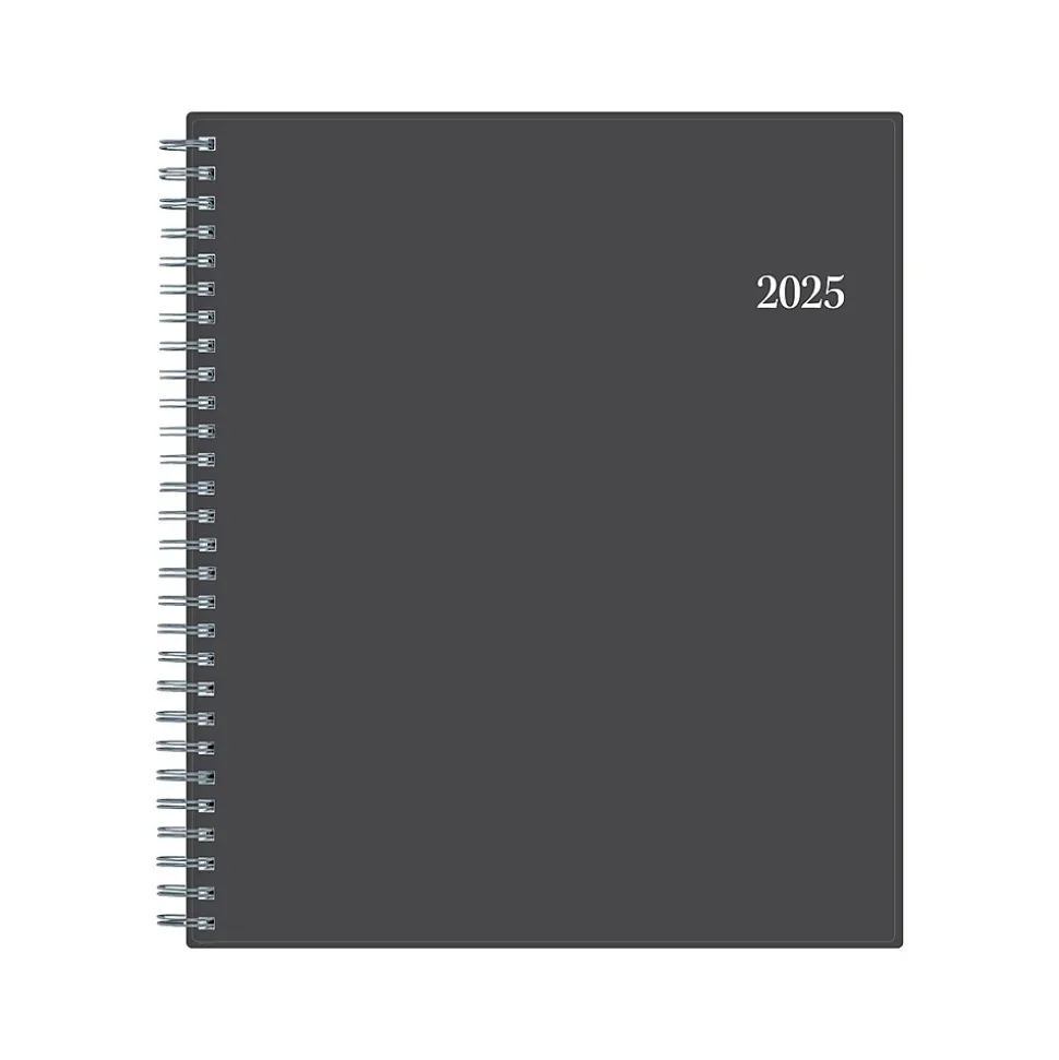 2025 Blue Sky 8" x 10" Monthly Planner, Plastic Cover, Charcoal Gray (100011-25)