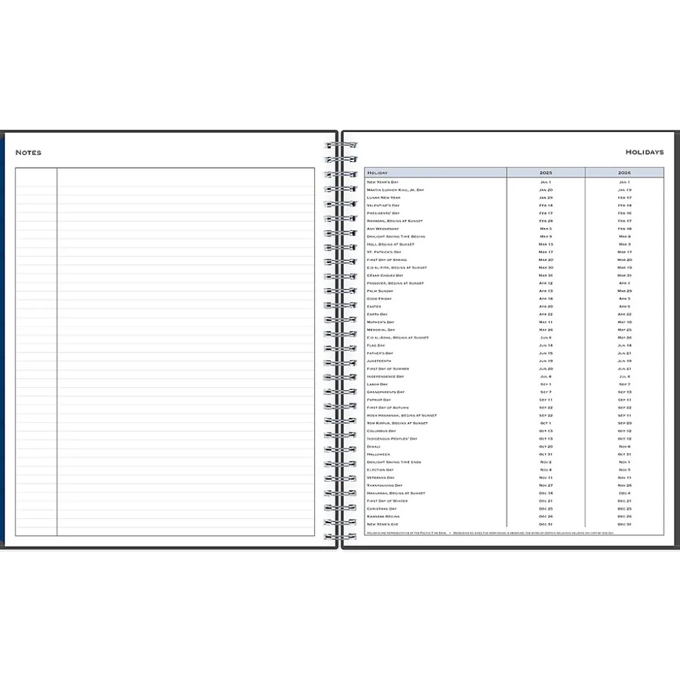 2025 Blue Sky 8" x 10" Monthly Planner, Plastic Cover, Charcoal Gray (100011-25)