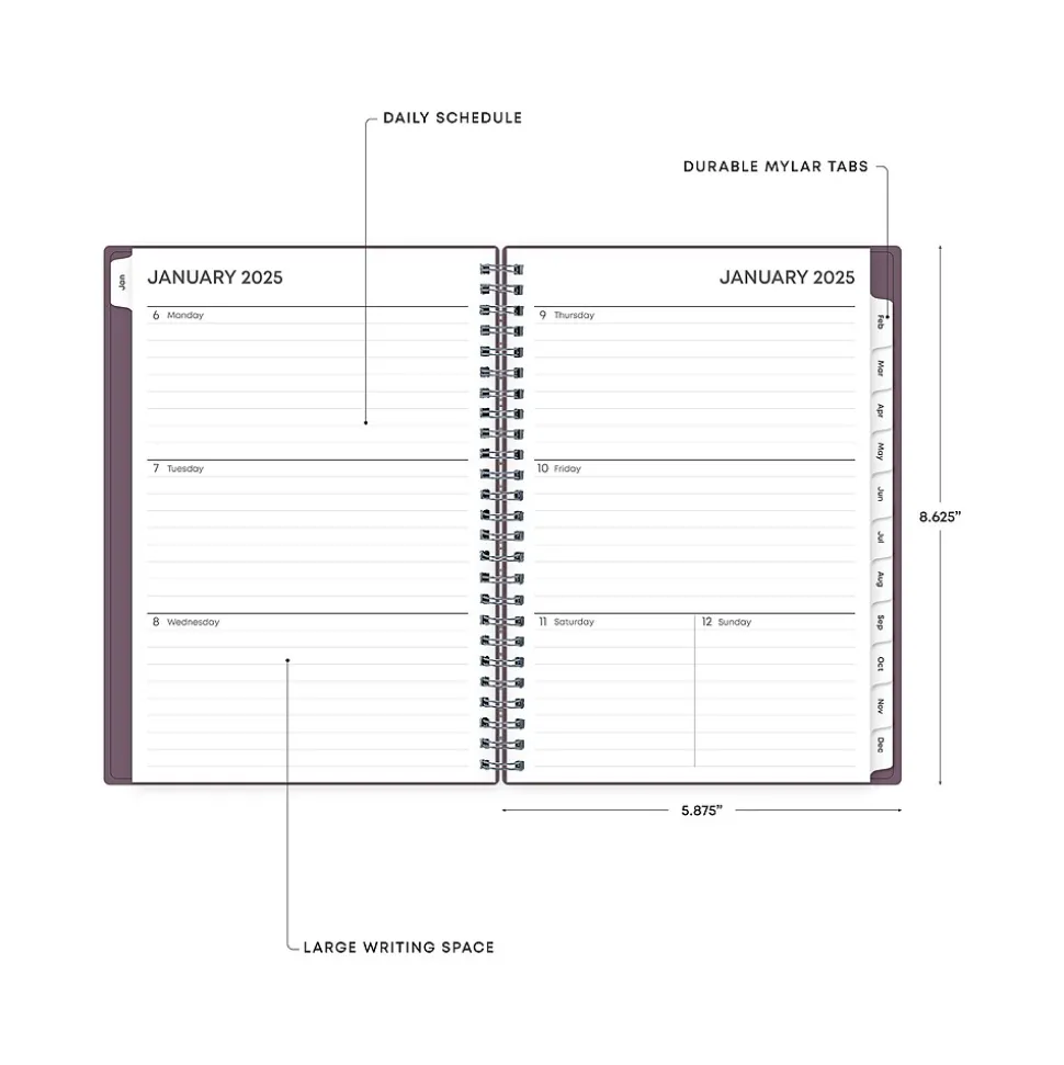 2025 Blue Sky 5.88" x 8.63" Weekly & Monthly Planner, Plastic Cover, Purple (150540)