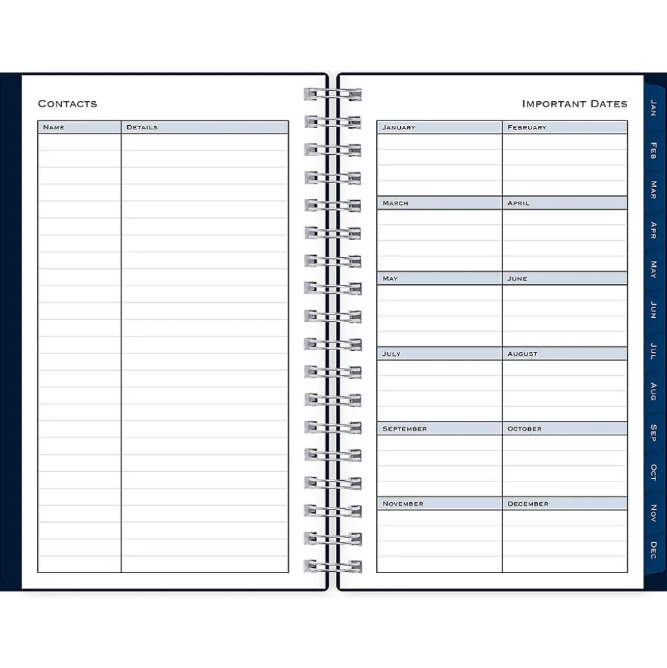 2025 Blue Sky 3.63" x 6.13" Weekly & Monthly Planner, Plastic Cover, Navy Blue (148395)