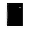 2025 Blue Sky 5" x 8" Weekly & Monthly Appointment Book, Plastic Cover, Solid Black (150845)