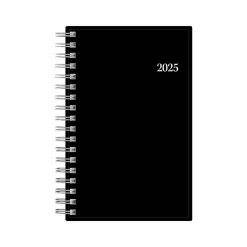 2025 Blue Sky 3.63" x 6.13" Weekly & Monthly Planner, Plastic Cover, Black (148363)