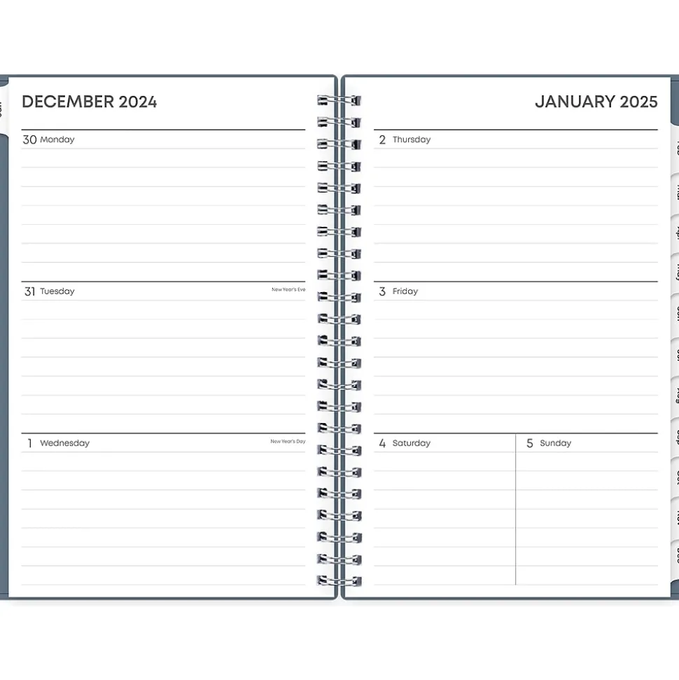 2025 Blue Sky 5" x 8" Weekly & Monthly Planner, Plastic Cover, Steel Blue (152237)