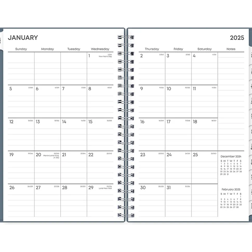 2025 Blue Sky 5" x 8" Weekly & Monthly Planner, Plastic Cover, Steel Blue (152237)