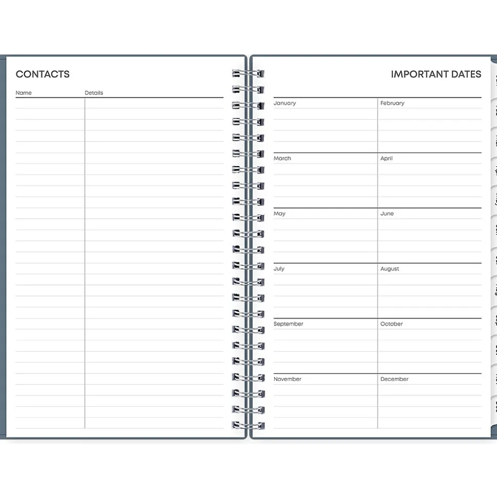 2025 Blue Sky 5" x 8" Weekly & Monthly Planner, Plastic Cover, Steel Blue (152237)