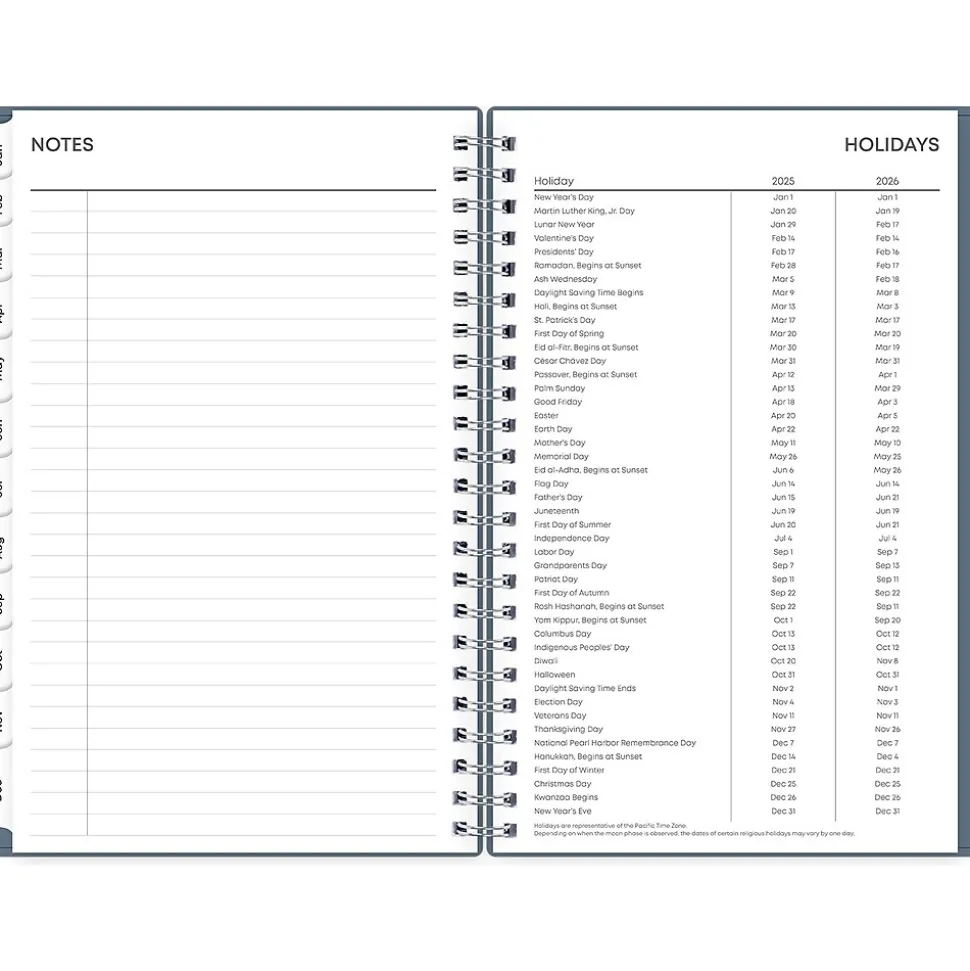 2025 Blue Sky 5" x 8" Weekly & Monthly Planner, Plastic Cover, Steel Blue (152237)