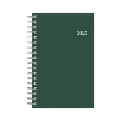 2025 Blue Sky 3.63" x 6.13" Weekly & Monthly Planner, Plastic Cover, Deep Forest Green (147967)