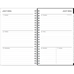 2024-2025 Blue Sky Analeis 5" x 8" Academic Weekly & Monthly Planner, Plastic Cover, White/Black (130608-A25)