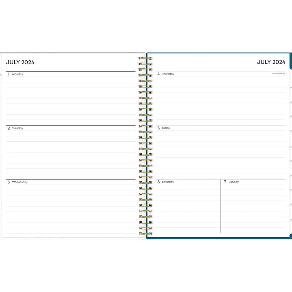 2024-2025 Blue Sky Bakah Blue 8.5" x 11" Academic Weekly & Monthly Planner, Plastic Cover, Blue/White (131951-A25)