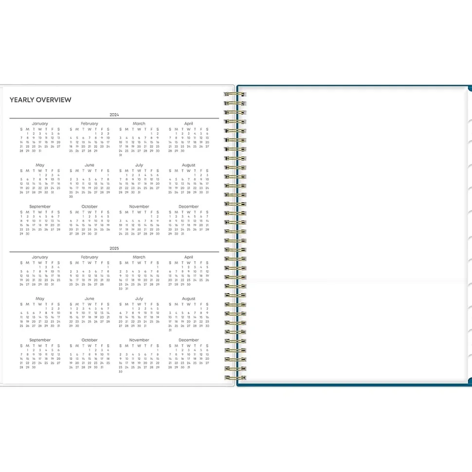 2024-2025 Blue Sky Bakah Blue 8.5" x 11" Academic Weekly & Monthly Planner, Plastic Cover, Blue/White (131951-A25)