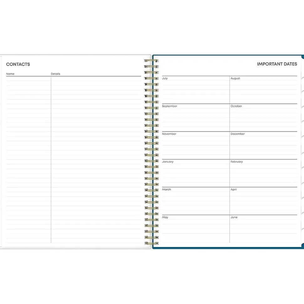 2024-2025 Blue Sky Bakah Blue 8.5" x 11" Academic Weekly & Monthly Planner, Plastic Cover, Blue/White (131951-A25)