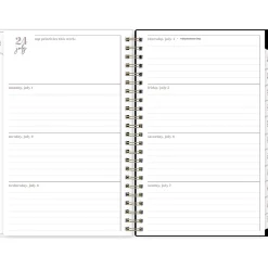 2024-2025 Blue Sky Belinda Selene Lucy 5" x 8" Academic Weekly & Monthly Planner, Plastic Cover, Black/Pink (149819)