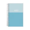 2025 Blue Sky Blue Block 3.63" x 6.13" Weekly & Monthly Planner, Plastic Cover, Blue/Light Blue (152251)