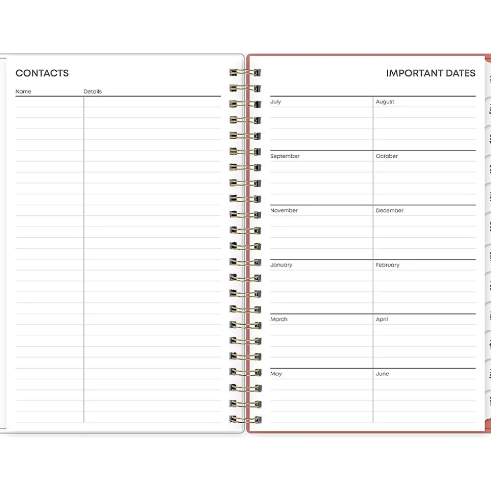 2024-2025 Blue Sky Cali Pink 5" x 8" Academic Weekly & Monthly Planner, Plastic Cover, Pink/White (130621-A25)