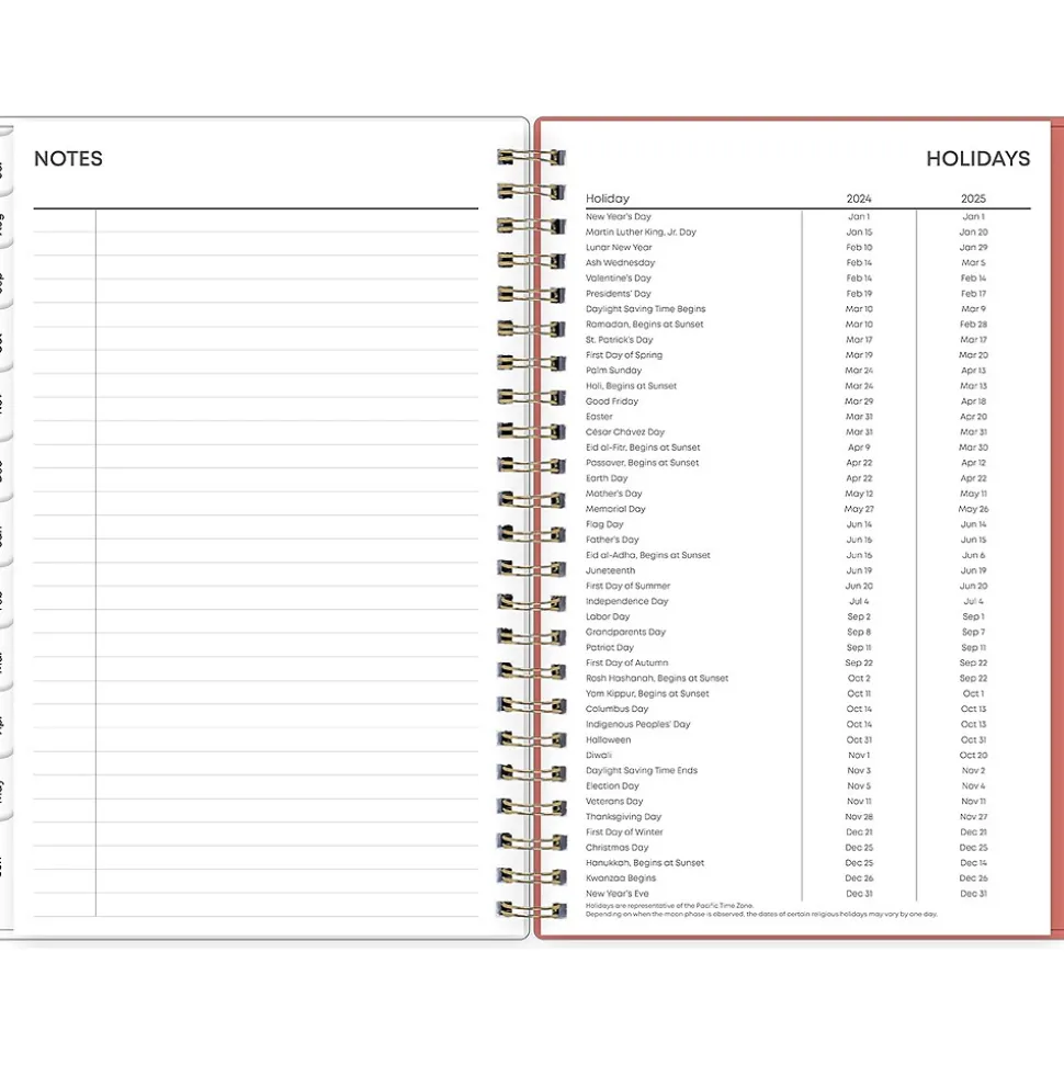 2024-2025 Blue Sky Cali Pink 5" x 8" Academic Weekly & Monthly Planner, Plastic Cover, Pink/White (130621-A25)