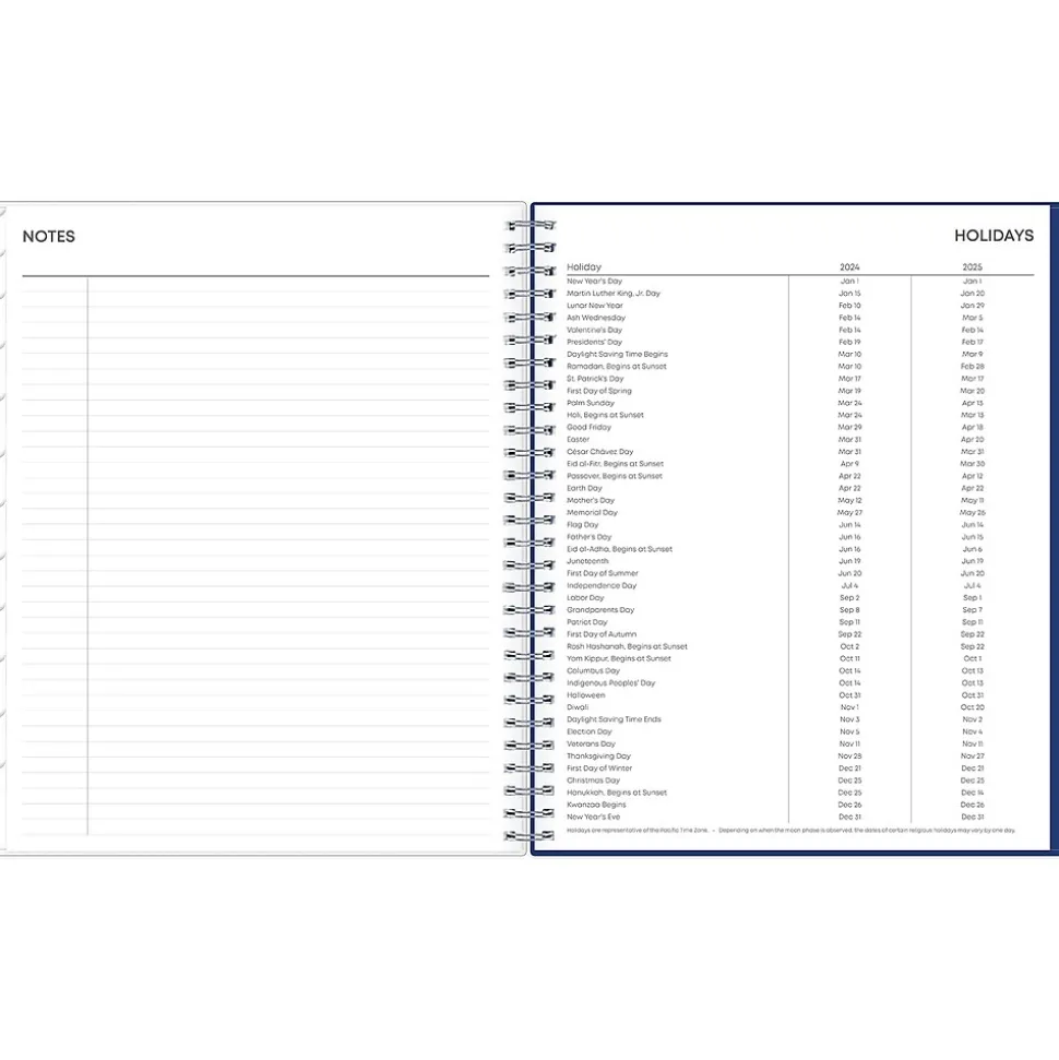 2024-2025 Blue Sky Chanson 8" x 10" Academic Monthly Planner, Plastic Cover, Blue (128693-A25)