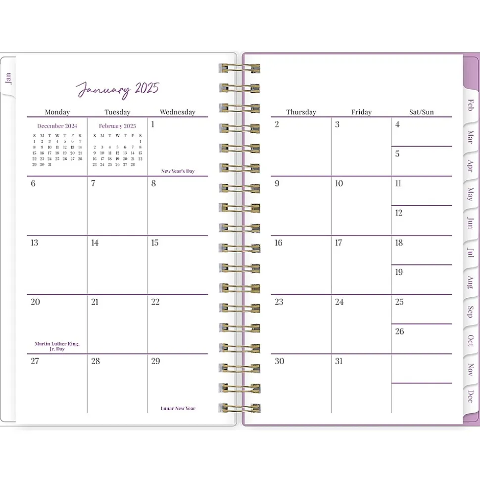 2025 Blue Sky Citrus Sunrise 3.63" x 6.13" Weekly & Monthly Planner, Plastic Cover, Multicolor (148028)