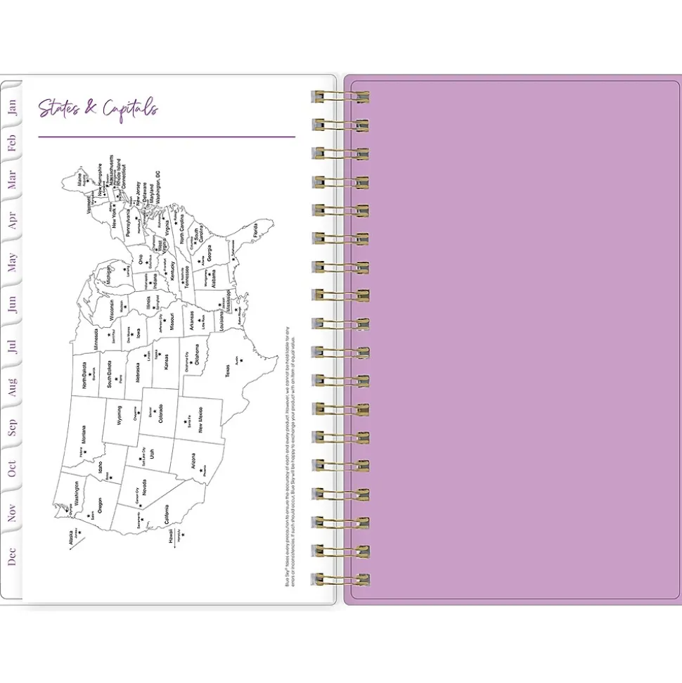 2025 Blue Sky Citrus Sunrise 3.63" x 6.13" Weekly & Monthly Planner, Plastic Cover, Multicolor (148028)