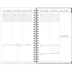 2025 Blue Sky Cocolie 5" x 8" Weekly & Monthly Planner, Plastic Cover, Blue/White (152244)