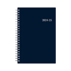 2024-2025 Blue Sky Collegiate Navy 5" x 8" Academic Weekly & Monthly Planner, Plastic Cover, Navy (148673-A25)
